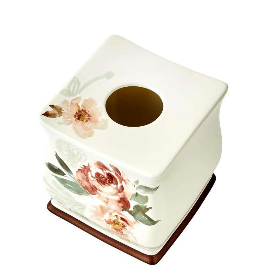 Bathroom Decor * | Saturday Knight Holland Floral Tissue Holder In Natural