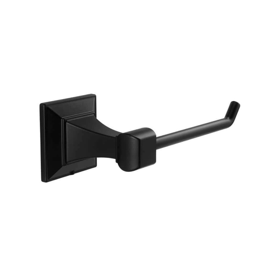 Bathroom Hardware * | Glacier Bay Lorent Matte Black Toilet Paper Holder