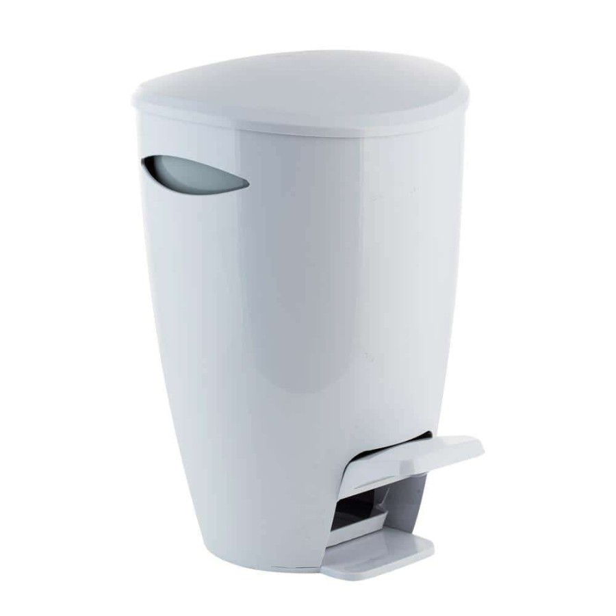 Bathroom Decor * | Bath Bliss 5 L Contour Step Pedal Waste Bin In White