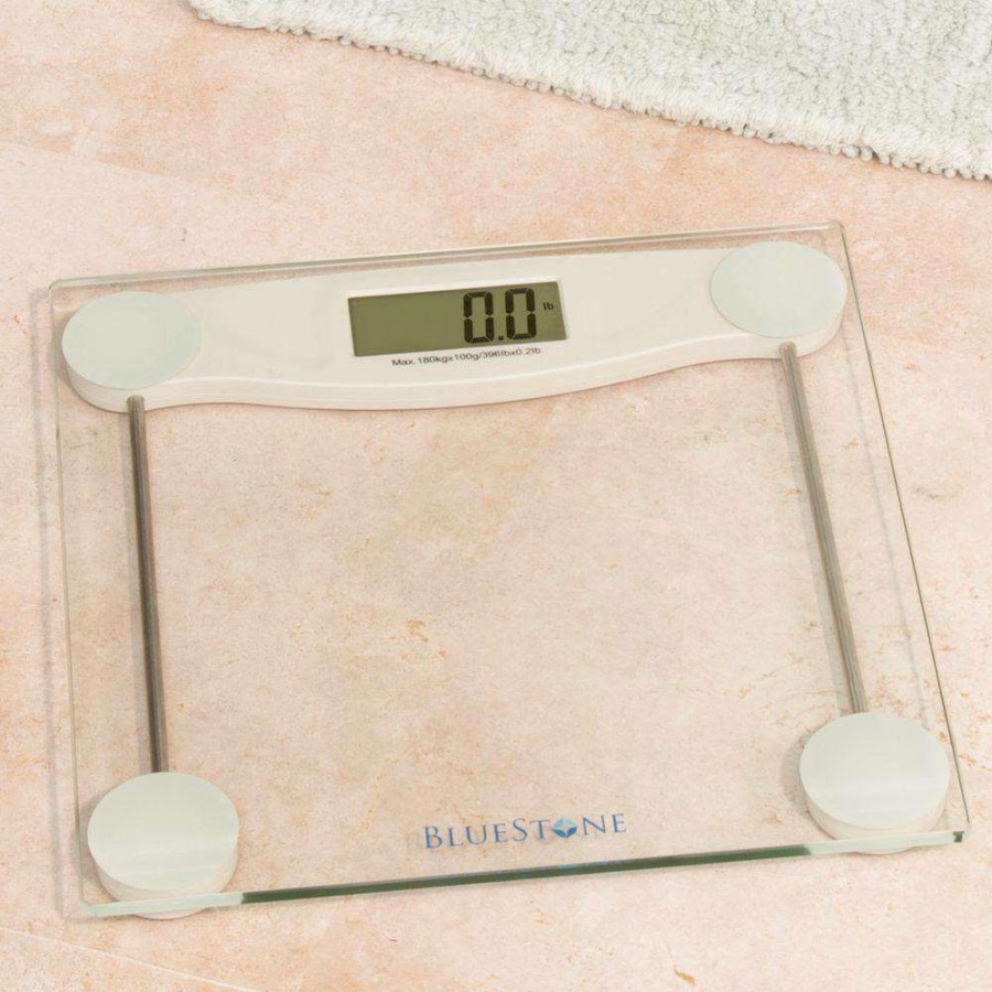 Bathroom Scales * | Bluestone Digital Lcd Display Glass Bathroom Scale