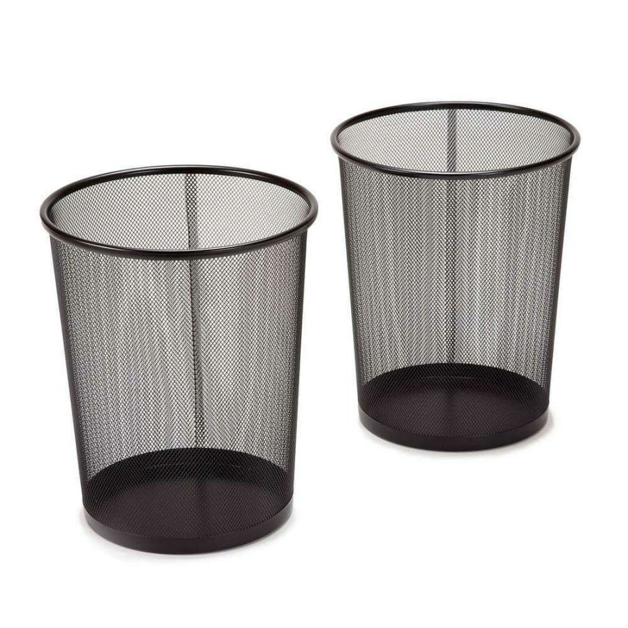 Bathroom Decor * | Seville Classics 6 Gal. Round Mesh Trash Can Recycling Bin (2-Pack)