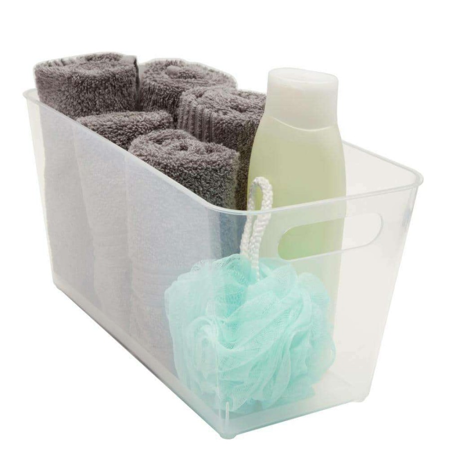 Bathroom Organizers * | Kenney Storage Made Simple Organizer Bin With Handles In Clear (Set Of 2)