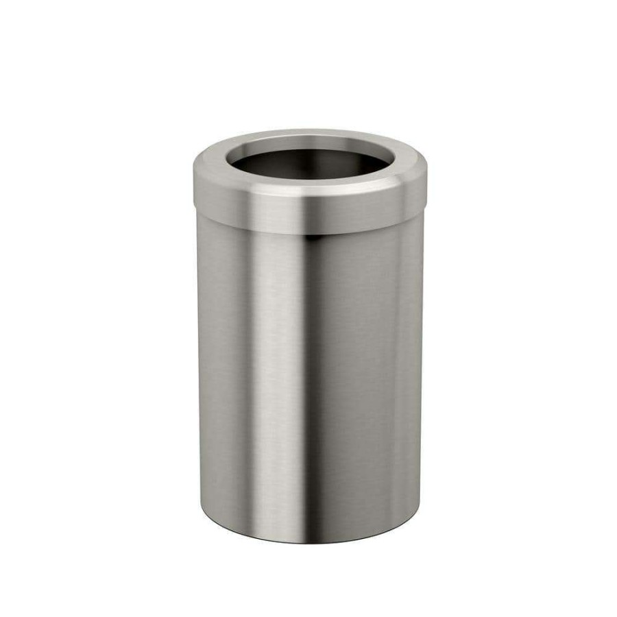 Bathroom Decor * | Gatco Modern Waste Can Round In Satin Nickel