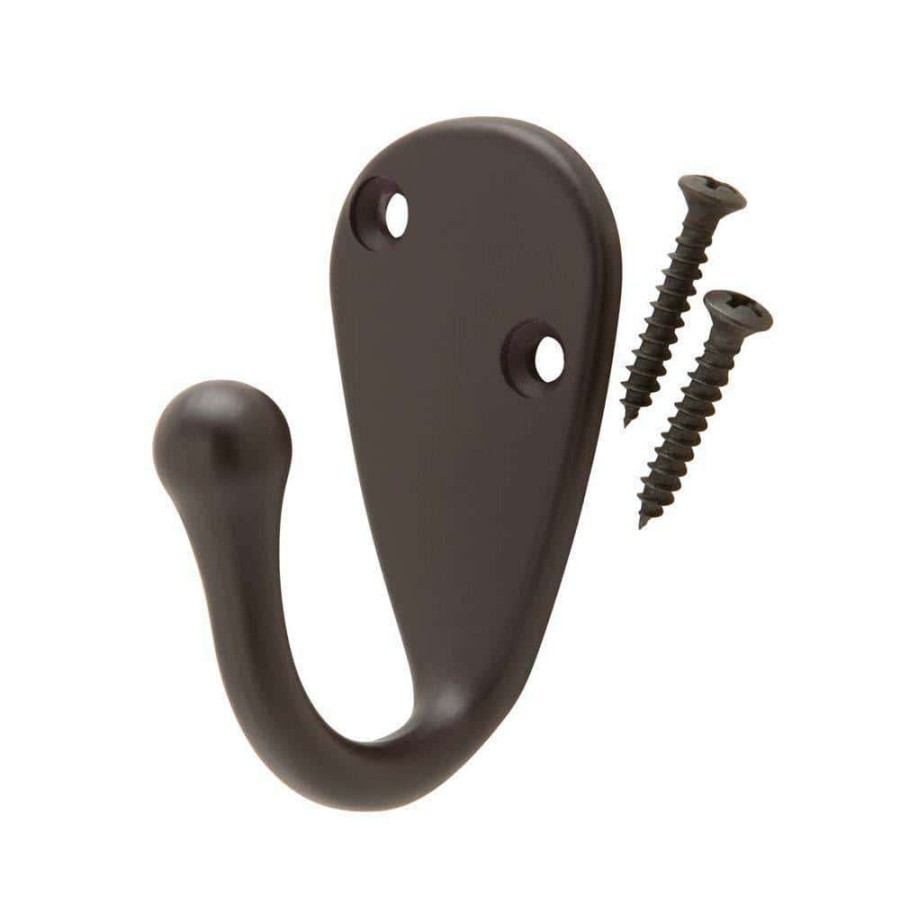 Bathroom Hardware * | Everbilt Oil-Rubbed Bronze Single Robe Hook