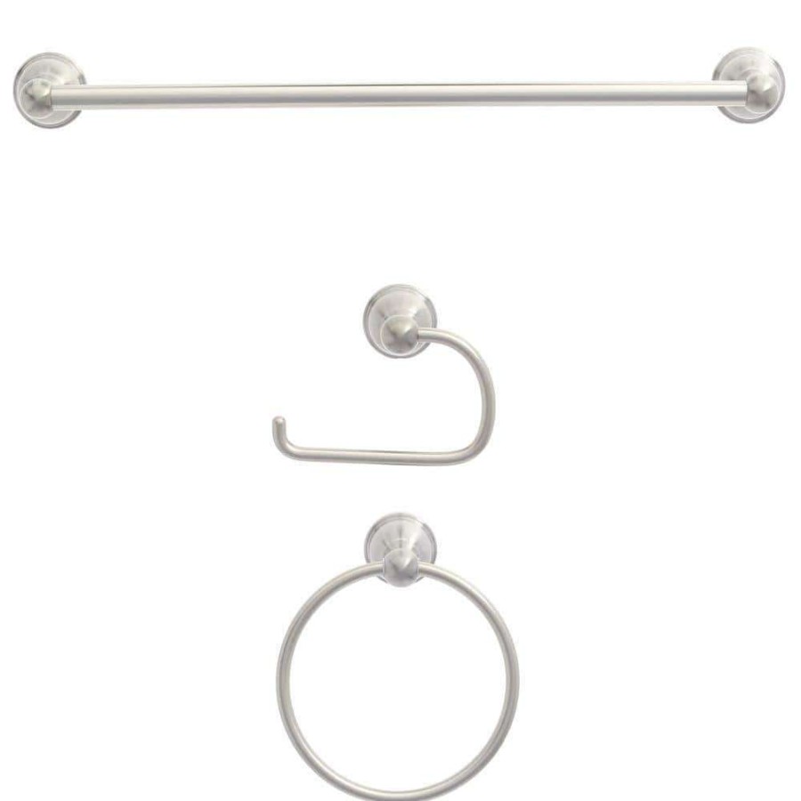 Bathroom Hardware * | Glacier Bay Mandouri 3-Piece Bath Hardware Kit In Brushed Nickel