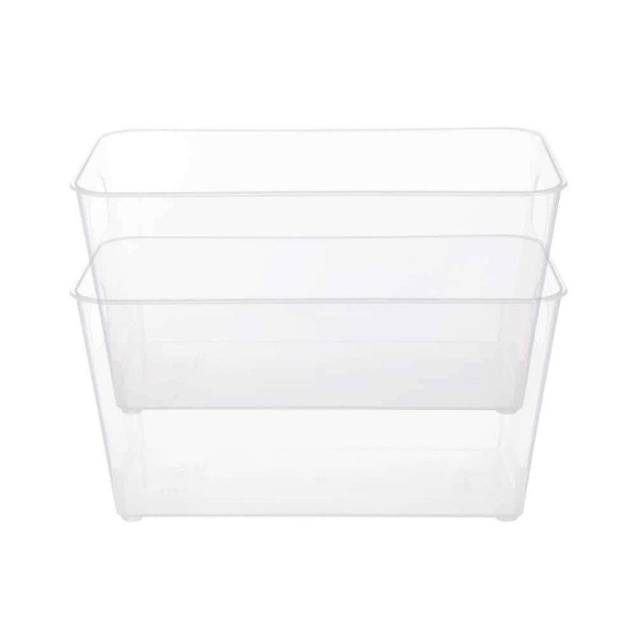 Bathroom Organizers * | Kenney Storage Made Simple Organizer Bin With Handles In Clear (2-Pack)