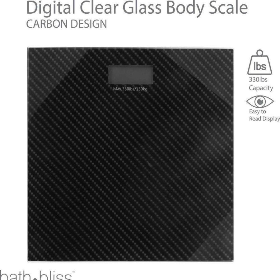 Bathroom Scales * | Bath Bliss Digital Glass Scale In Carbon