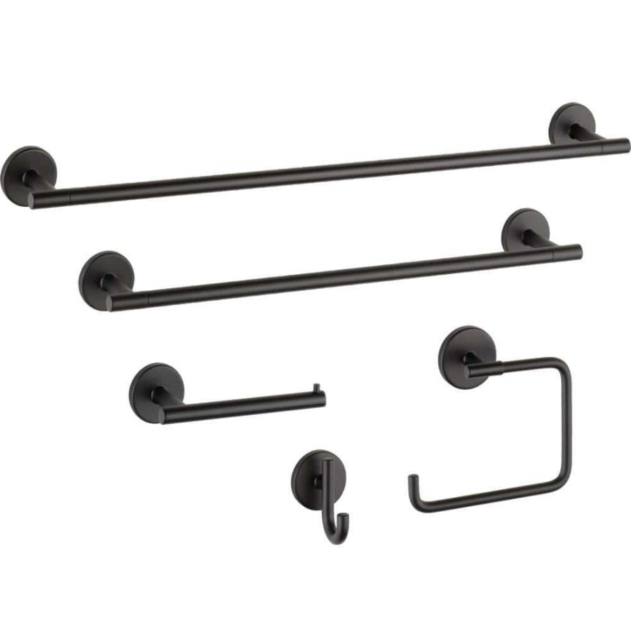 Bathroom Hardware * | Delta Trinsic 24 In. Double Towel Bar In Matte Black