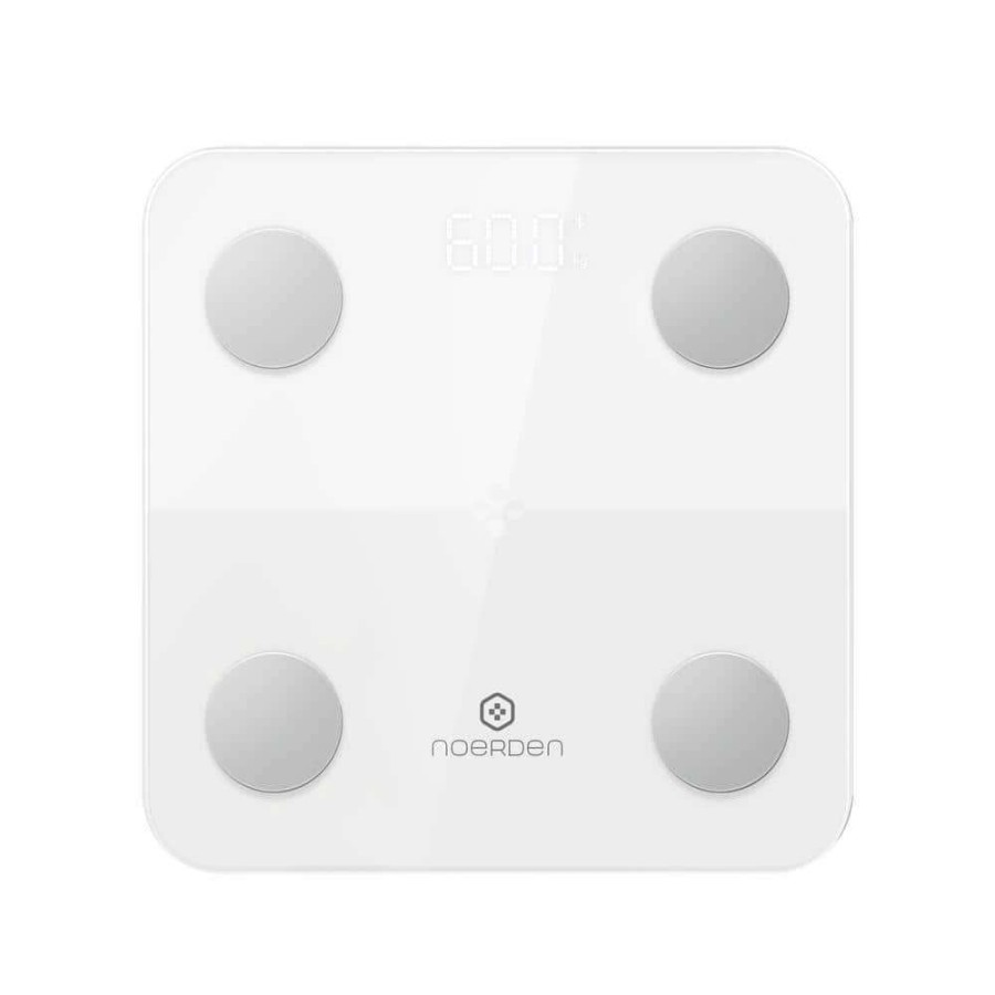 Bathroom Scales * | Noerden White Smart Scale With Bluetooth Detailed Body Composition Analysis