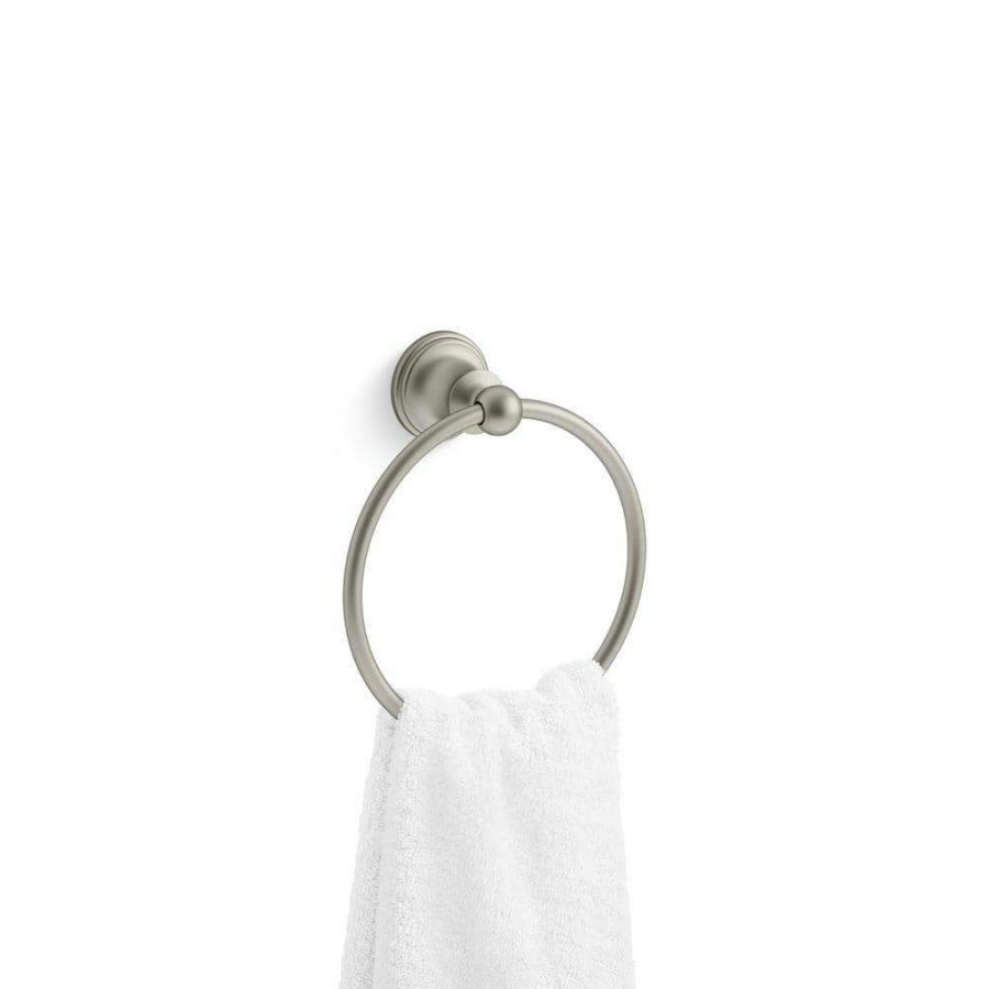 Bathroom Hardware * | Kohler Capilano Towel Ring In Vibrant Brushed Nickel