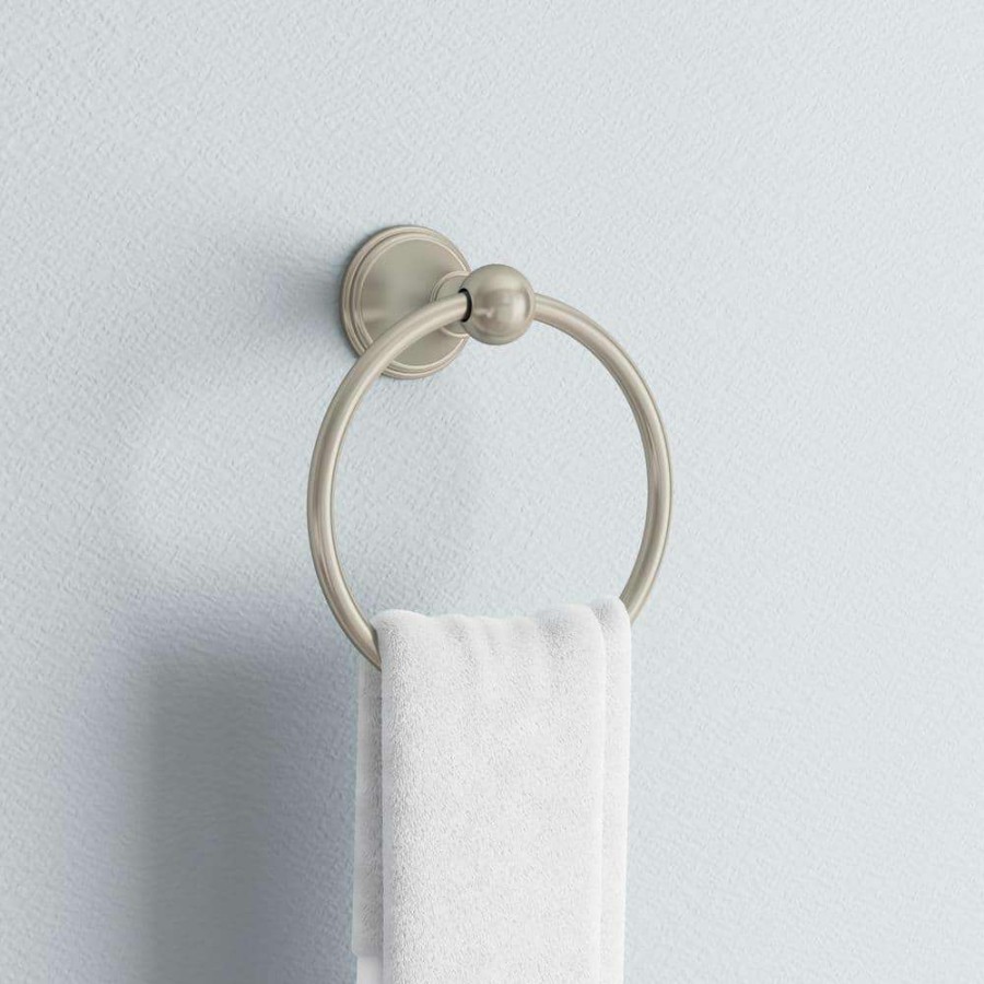 Bathroom Hardware * | Delta Crestfield Towel Ring In Spotshield Brushed Nickel