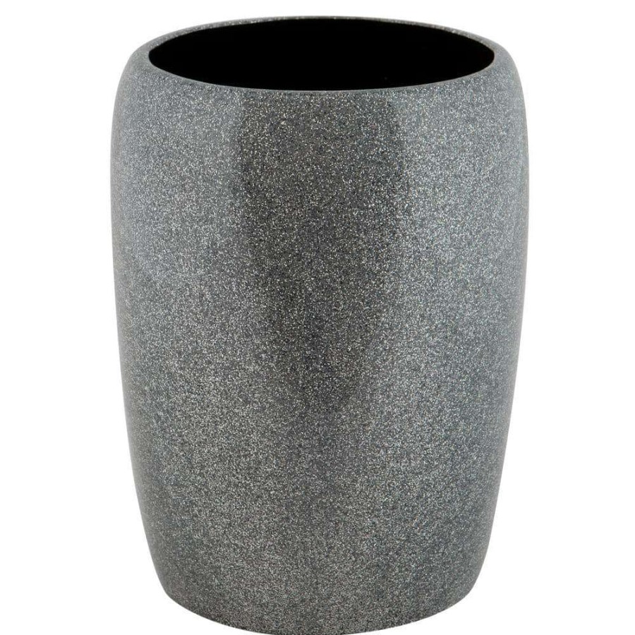 Bathroom Decor * | Elle Decor Eclat Glitter Waste Bin In Grey