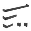 Bathroom Hardware * | Ruiling 5-Piece Bath Hardware Set With Towel Bar Toilet Paper Holder And Towel Hook In Matte Black