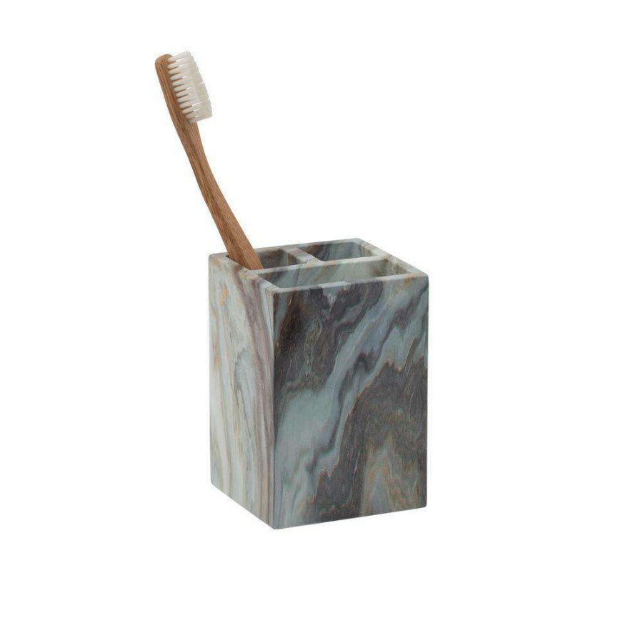 Bathroom Decor * | Elle Decor Square Freestanding Tooth Brush Holder In Agate