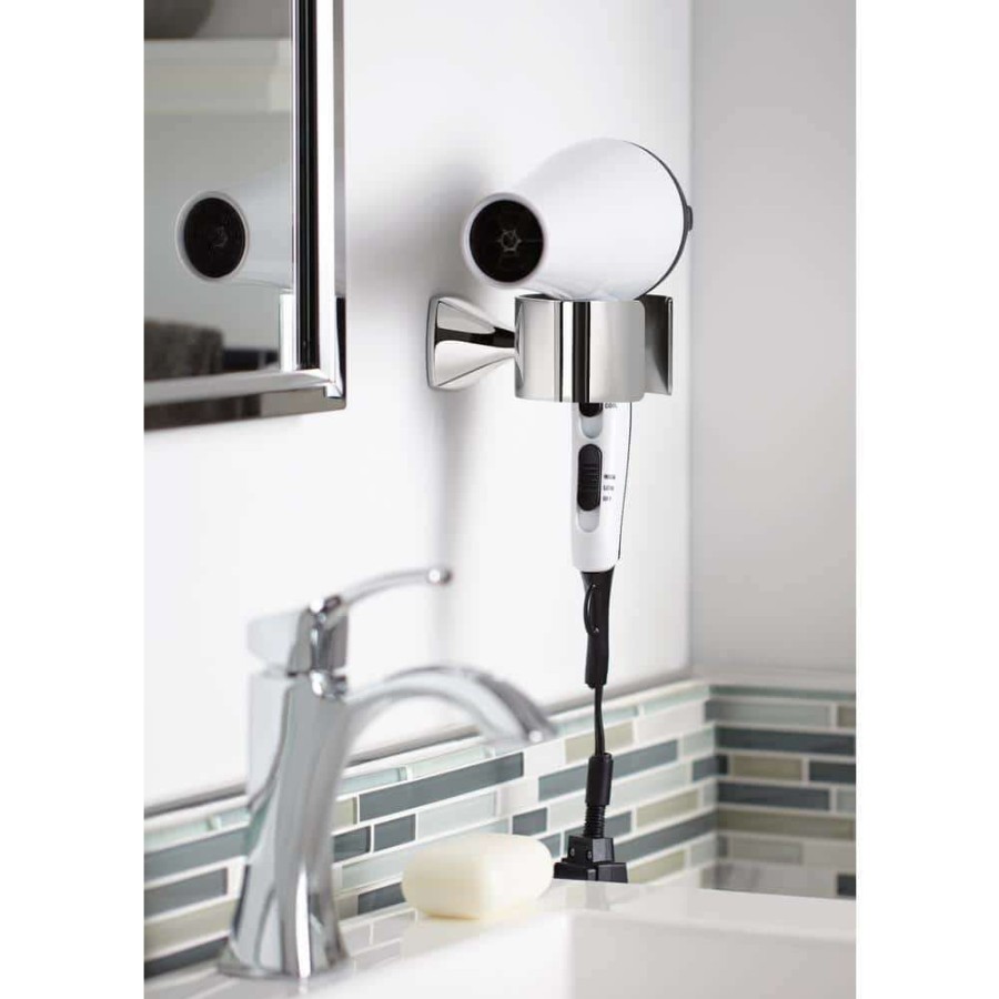 Bathroom Organizers * | Moen Voss Wall Mounted Hair Dryer Holder In Brushed Nickel