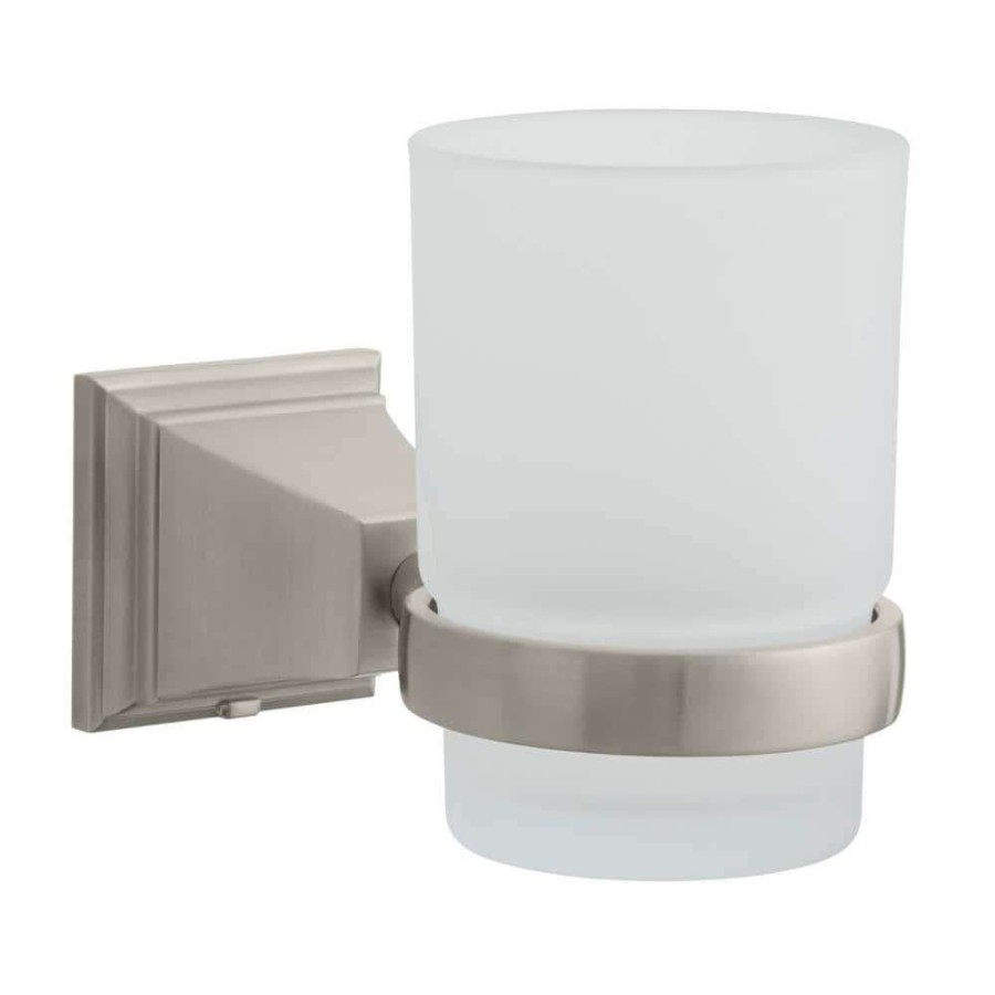 Bathroom Decor * | Glacier Bay Exhibit Wall-Mounted Tumbler Holder In Brushed Nickel