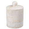 Bathroom Organizers * | Creative Home Spa Hand Carved Cotton Ball Holder In Champagne Marble