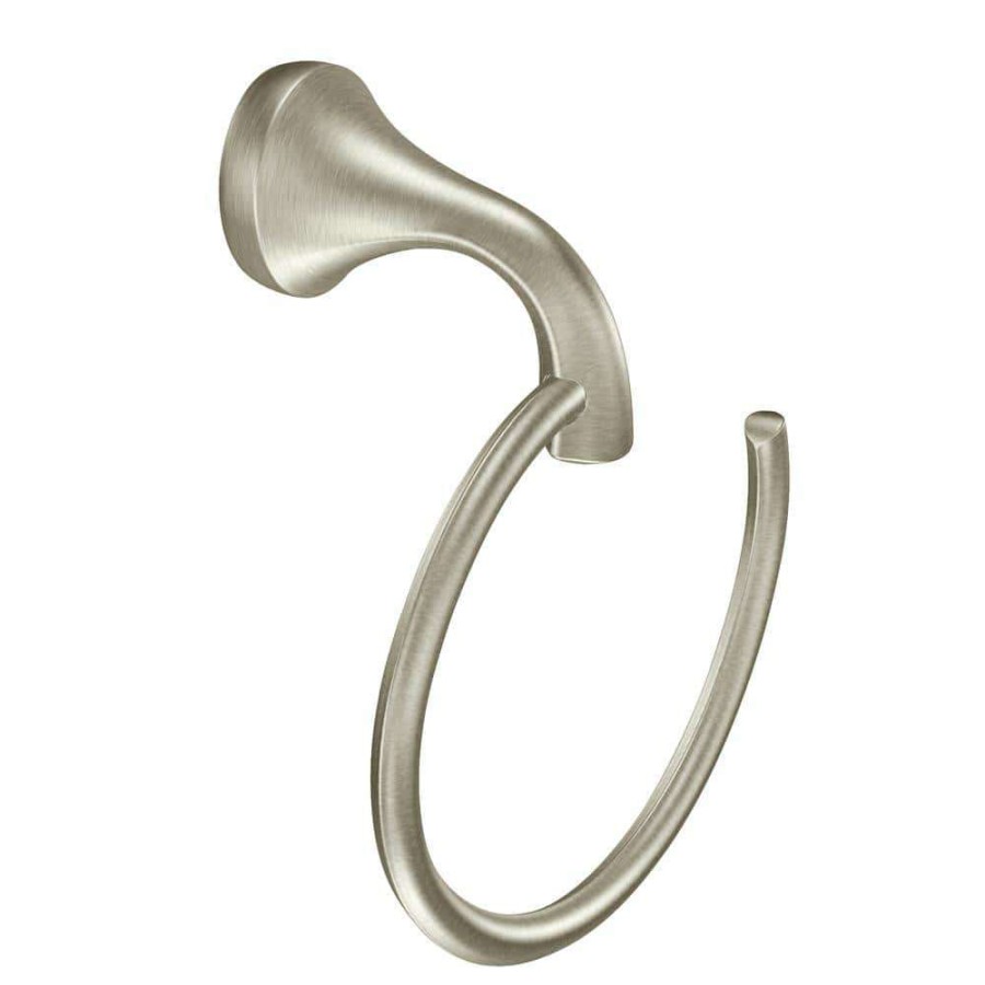 Bathroom Hardware * | Moen Eva Towel Ring In Brushed Nickel