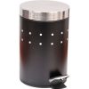 Bathroom Decor * | Unbranded 3 L/0.8 Gal. Round Perforated Metal Bath Floor Step Trash Can Waste Bin And Stainless Steel Cover And Black