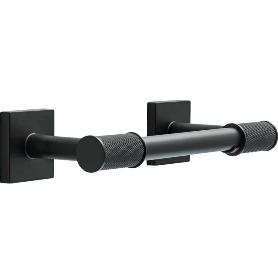 Bathroom Hardware * | Delta Averland Pivot Arm Toilet Paper Holder In Matte Black