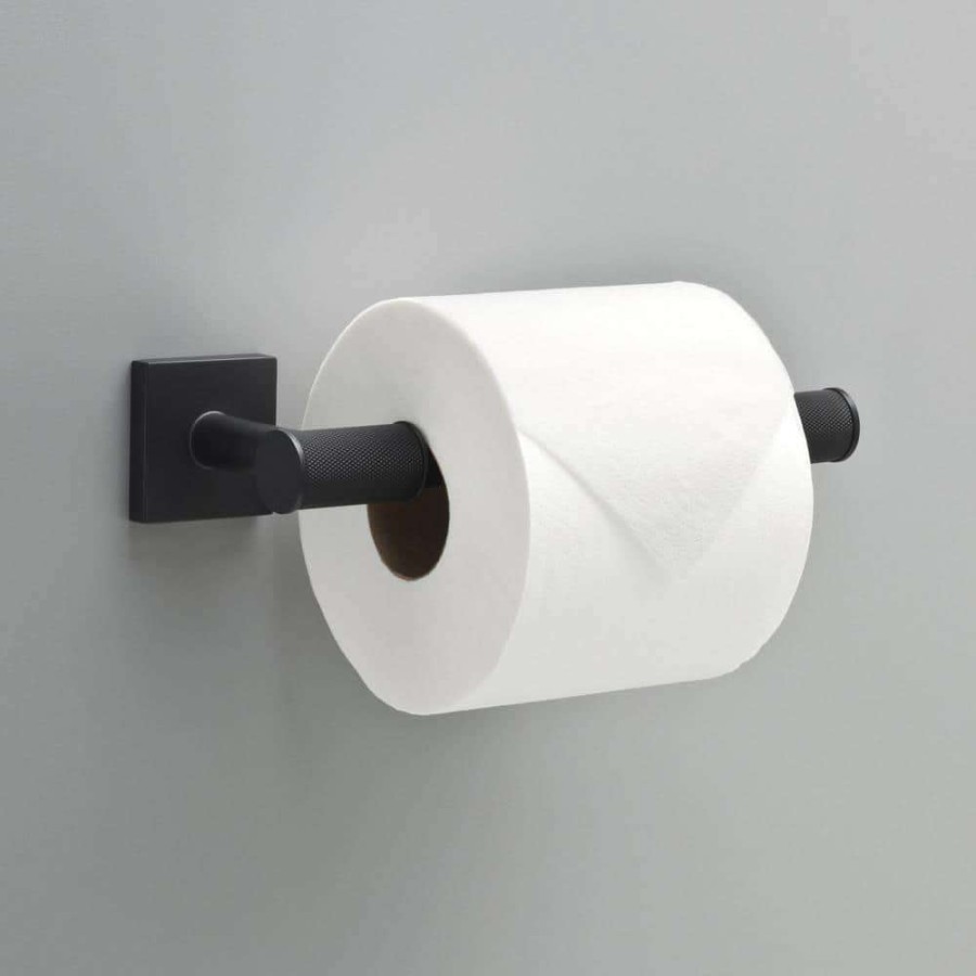 Bathroom Hardware * | Delta Averland Pivot Arm Toilet Paper Holder In Matte Black