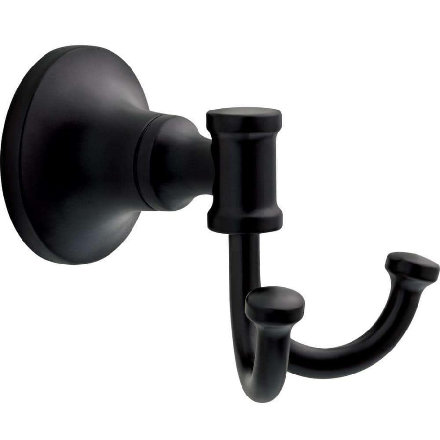 Bathroom Hardware * | Delta Chamberlain Double J Towel Hook In Matte Black