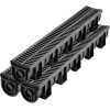 Bathtub Accessories * | Vevor Trench Drain System 39 In. L X 5.8 In. W X 5.2 In. D Channel Drain With Plastic Grate And End Cap Drainage Trench 3 Pack