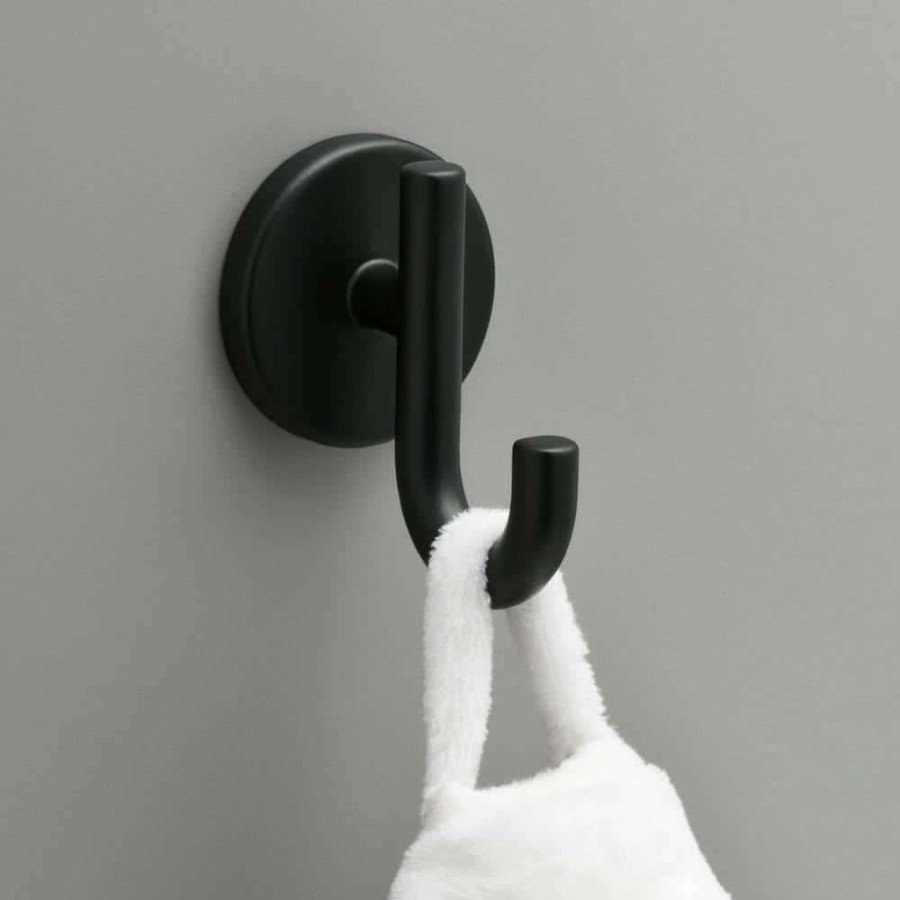 Bathroom Hardware * | Delta Lyndall Single Towel Hook In Matte Black