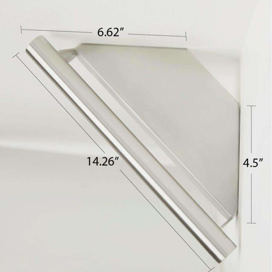 Bathtub Accessories * | Seachrome 14 In. X 8.5 In. Lifestyle And Wellness Corner Shower Shelf With Integrated Grab Bar In Polished