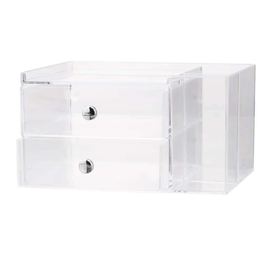 Bathroom Organizers * | Interdesign 7 In. D X 5 In. H X 9 In. W Clear Plastic Cube Storage Bin