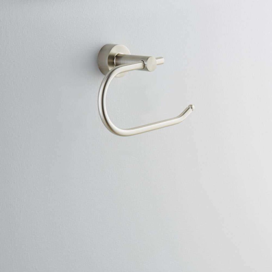 Bathroom Hardware * | Glacier Bay Innburg Single Post Toilet Paper Holder In Brushed Nickel