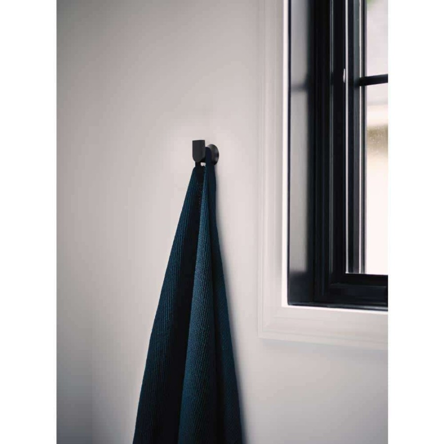 Bathroom Hardware * | Moen Genta Lx Single Robe Hook In Matte Black