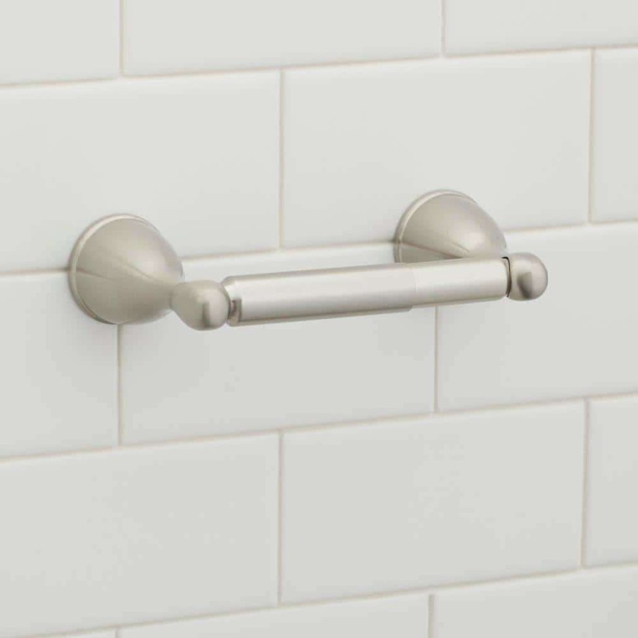 Bathroom Hardware * | Glacier Bay Builders Spot Free Toilet Paper Holder In Brushed Nickel