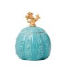 Bathroom Organizers * | Skl Home South Seas Cotton Jar, Resin, Turquoise