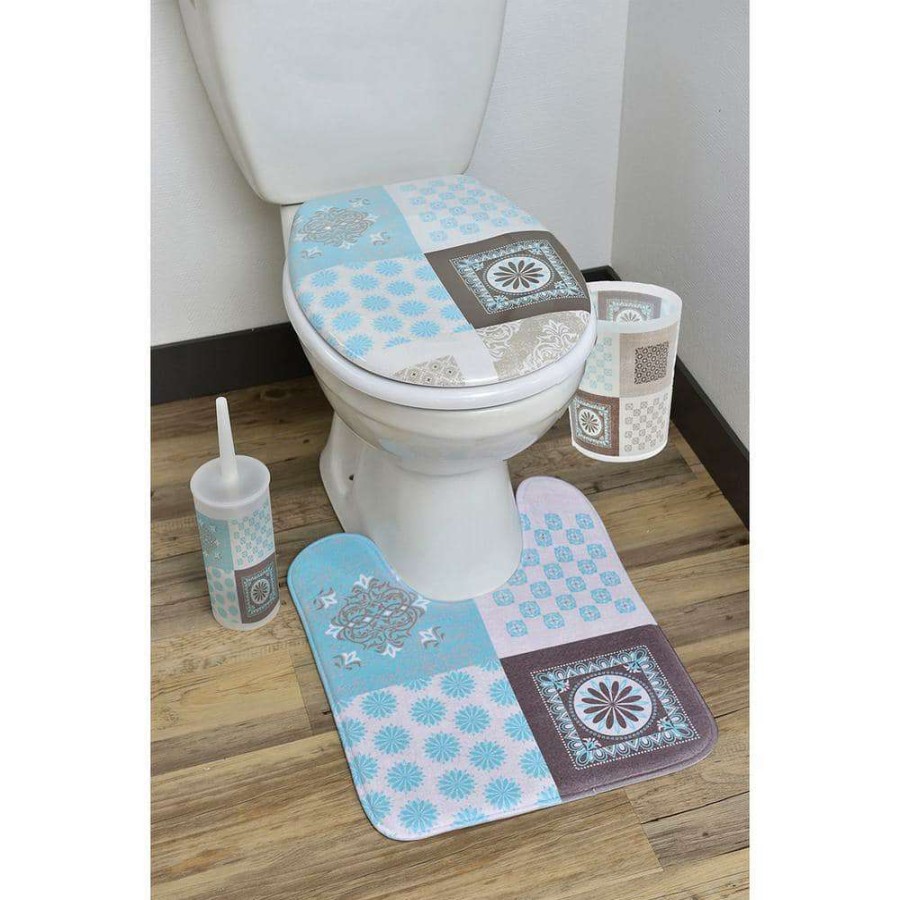 Bathroom Decor * | Unbranded 4.5 L/1.2 Gal. Faience Printed Waste Basket Floor Trash Can