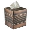 Bathroom Decor * | Monarch Abode Handcrafted Wave Pattern Metal Tissue Box Cover In Copper