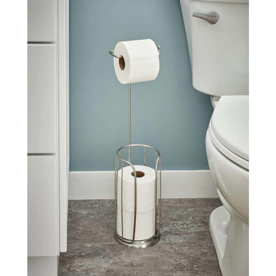 Bathroom Hardware * | Franklin Brass Freestanding Toilet Paper Holder With Reserve, Brushed Nickel