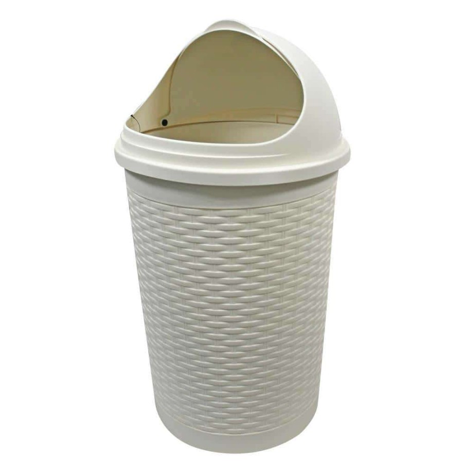 Bathroom Decor * | Modern Homes 35L Roll Top Bin In White