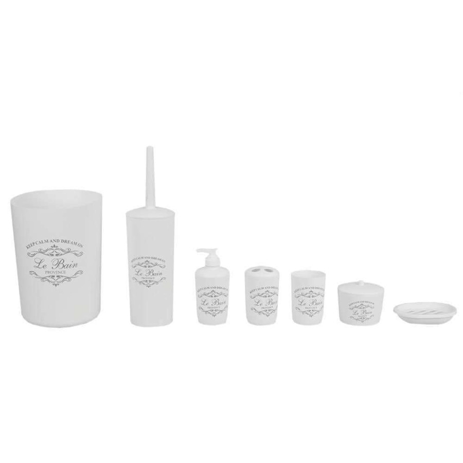 Bathroom Decor * | Home Basics Paris 7-Piece Bath Accessory Set In White