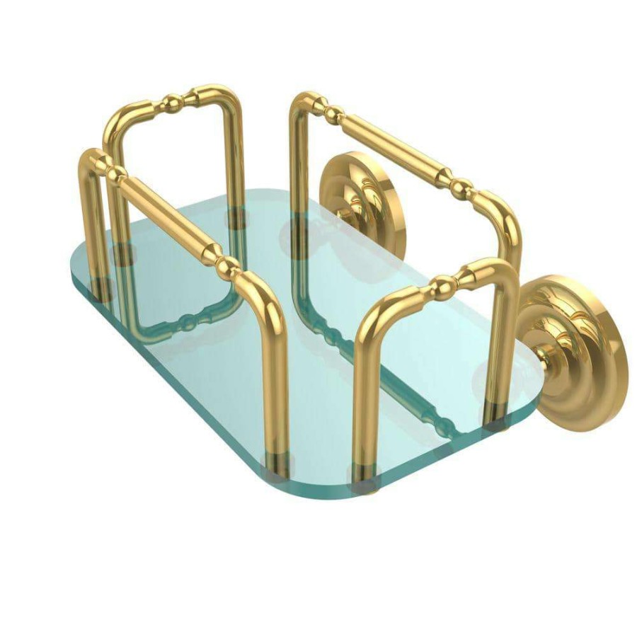 Bathroom Organizers * | Allied Brass Que New Wall Mounted Guest Towel Holder In Polished Brass