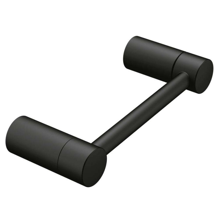 Bathroom Hardware * | Moen Align Pivoting Double Post Toilet Paper Holder In Matte Black