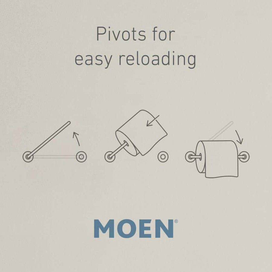 Bathroom Hardware * | Moen Align Pivoting Double Post Toilet Paper Holder In Matte Black