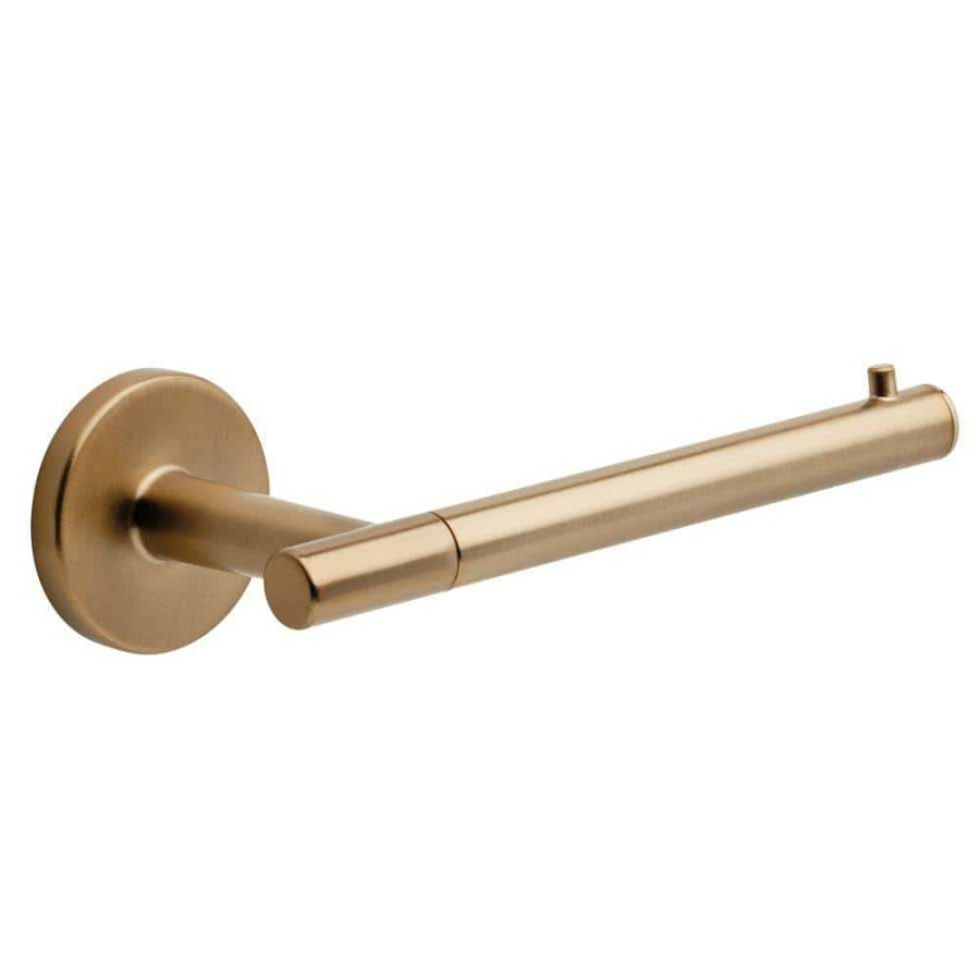 Bathroom Hardware * | Delta Trinsic Single Post Toilet Paper Holder In Champagne Bronze