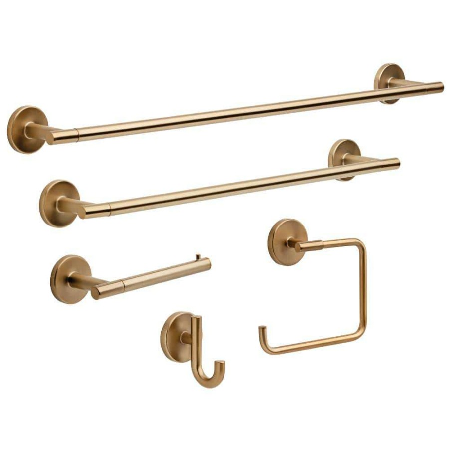 Bathroom Hardware * | Delta Trinsic Single Post Toilet Paper Holder In Champagne Bronze