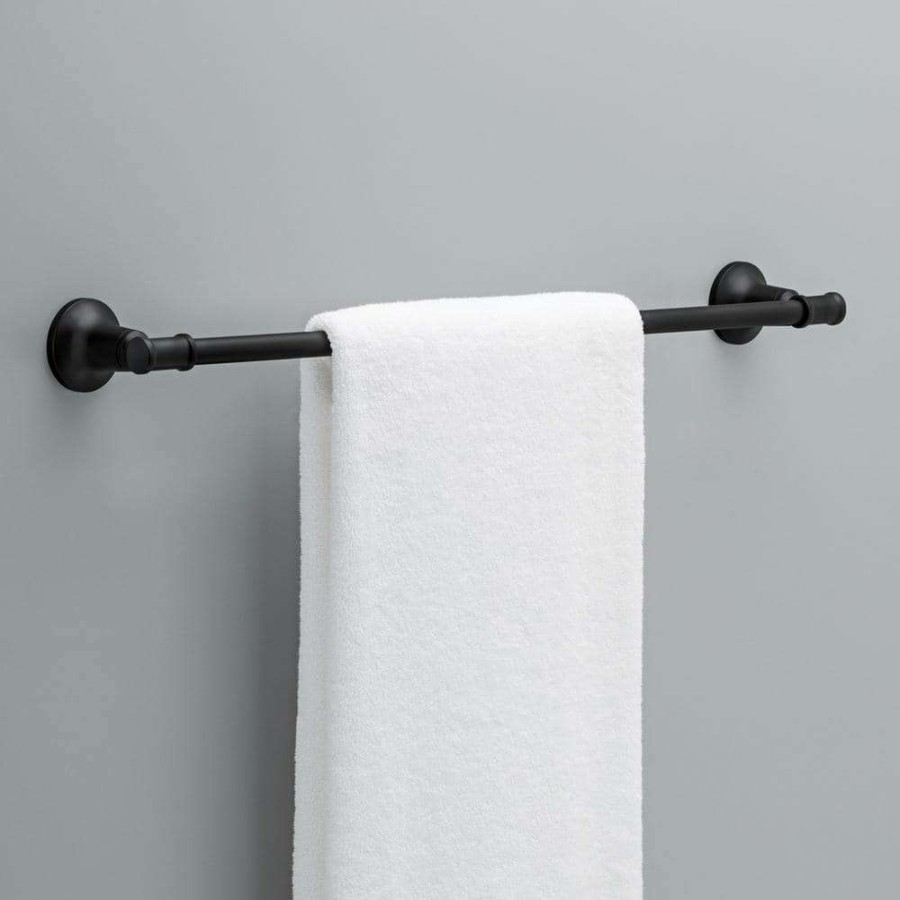 Bathroom Hardware * | Delta Chamberlain 24 In. Wall Mount Towel Bar In Matte Black