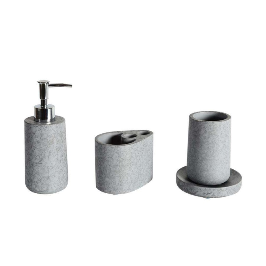 Bathroom Decor * | Amucolo 4-Piece Bathroom Accessories Set In Cement Grey