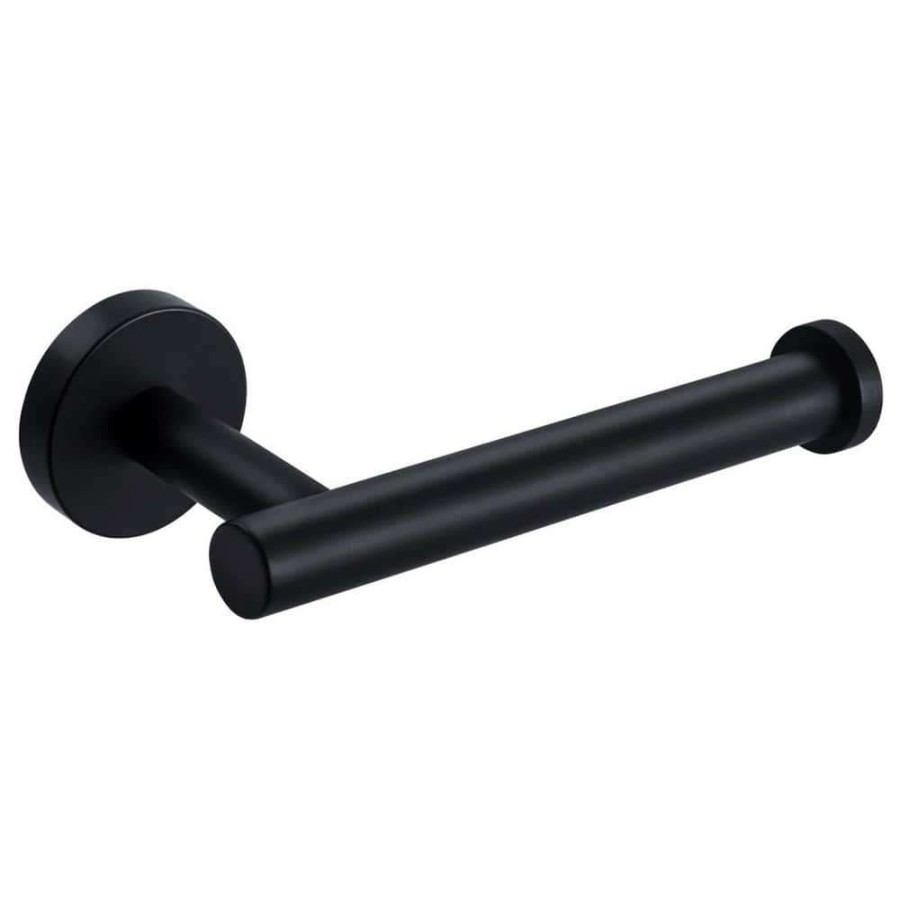 Bathroom Hardware * | Ruiling Wall Mounted Single Arm Toilet Paper Holder In Stainless Steel Matte Black