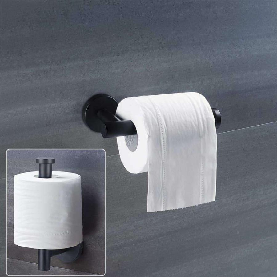 Bathroom Hardware * | Ruiling Wall Mounted Single Arm Toilet Paper Holder In Stainless Steel Matte Black