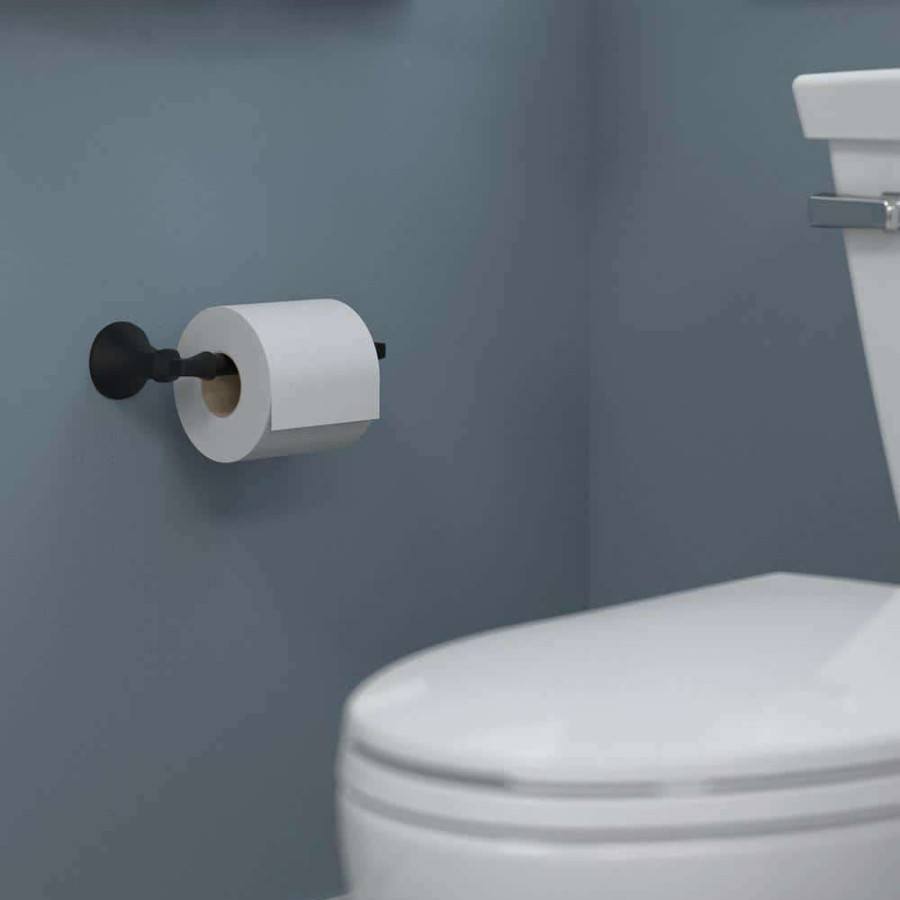 Bathroom Hardware * | Delta Ashlyn Pivoting Toilet Paper Holder In Matte Black