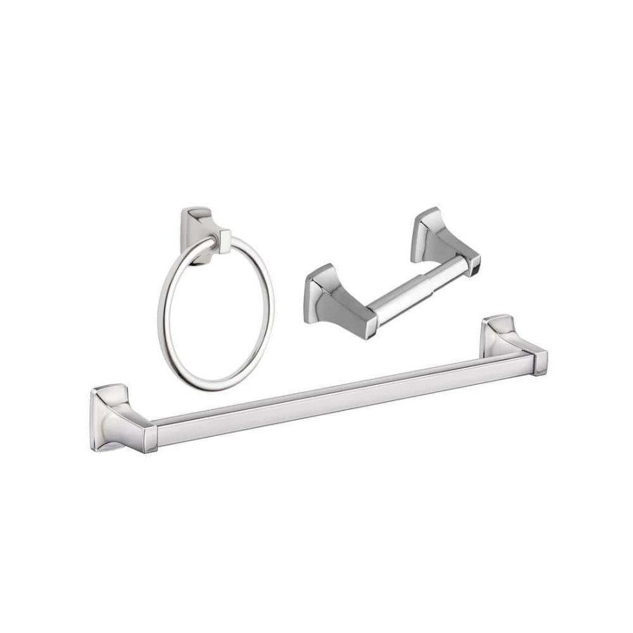 Bathroom Hardware * | Moen Adler 3-Piece Bath Hardware Set With 18 In. Towel Bar In Chrome